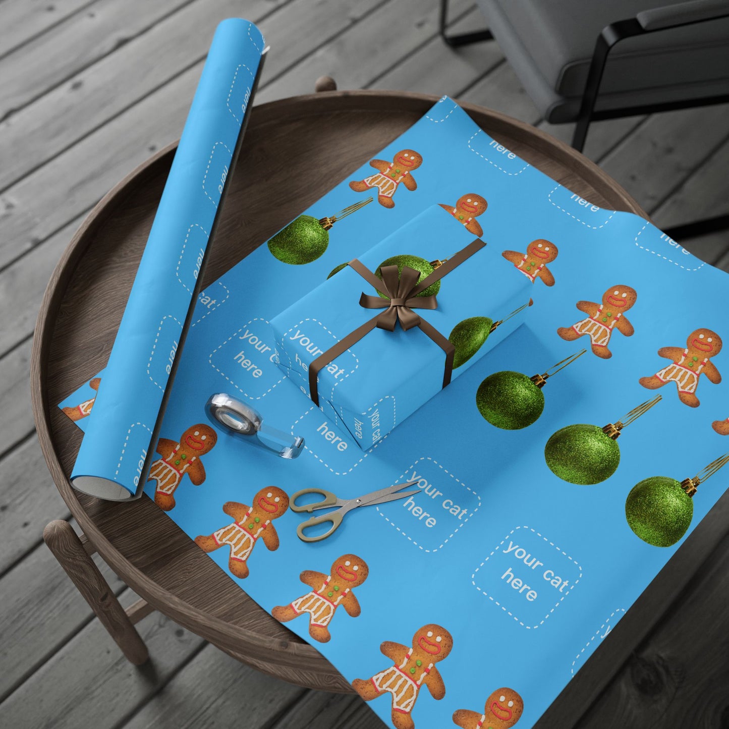 Customizable Pet Christmas Wrapping Paper | Premium Fine Art Paper