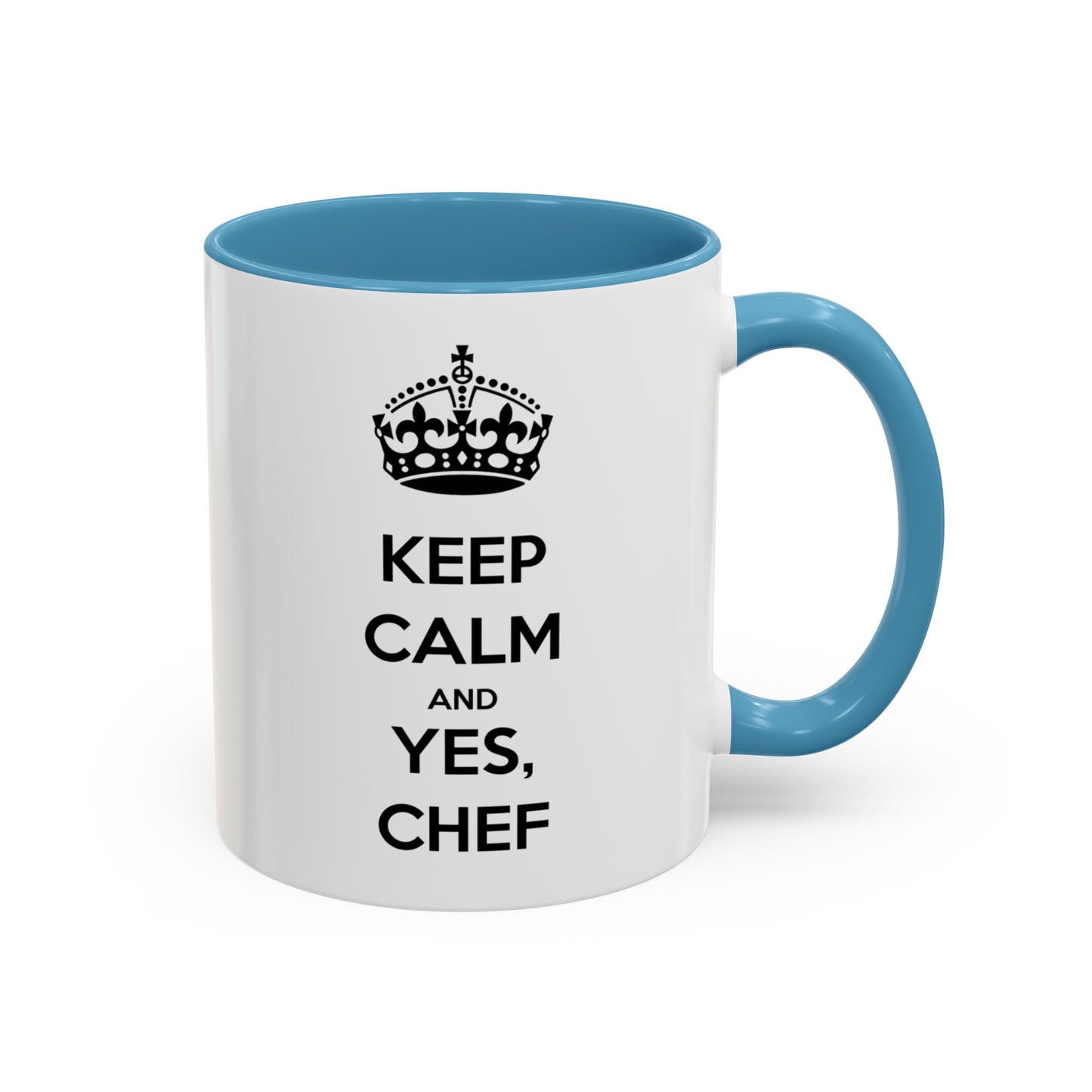 "Keep Calm and Yes, Chef" Two-Tone Mug