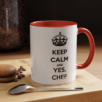 "Keep Calm and Yes, Chef" Two-Tone Mug