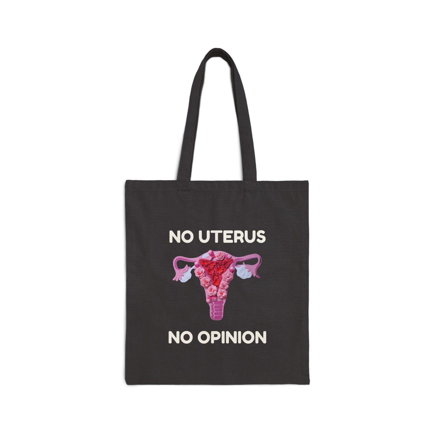 No Uterus No Opinion Canvas Tote Bag - Reproductive Rights Statement Bag