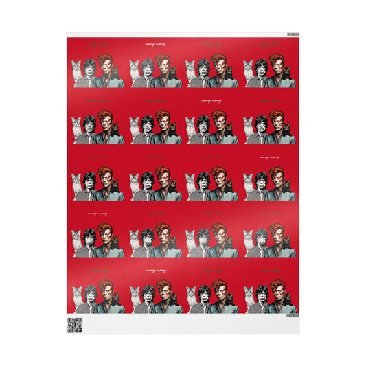 Bowie & Jagger Cat Christmas Wrapping Paper | Multiple Sizes