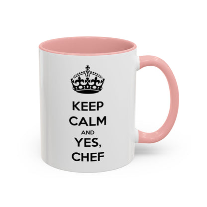 "Keep Calm and Yes, Chef" Two-Tone Mug