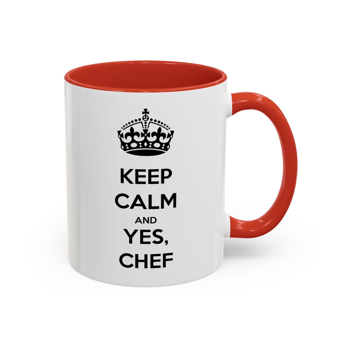 "Keep Calm and Yes, Chef" Two-Tone Mug