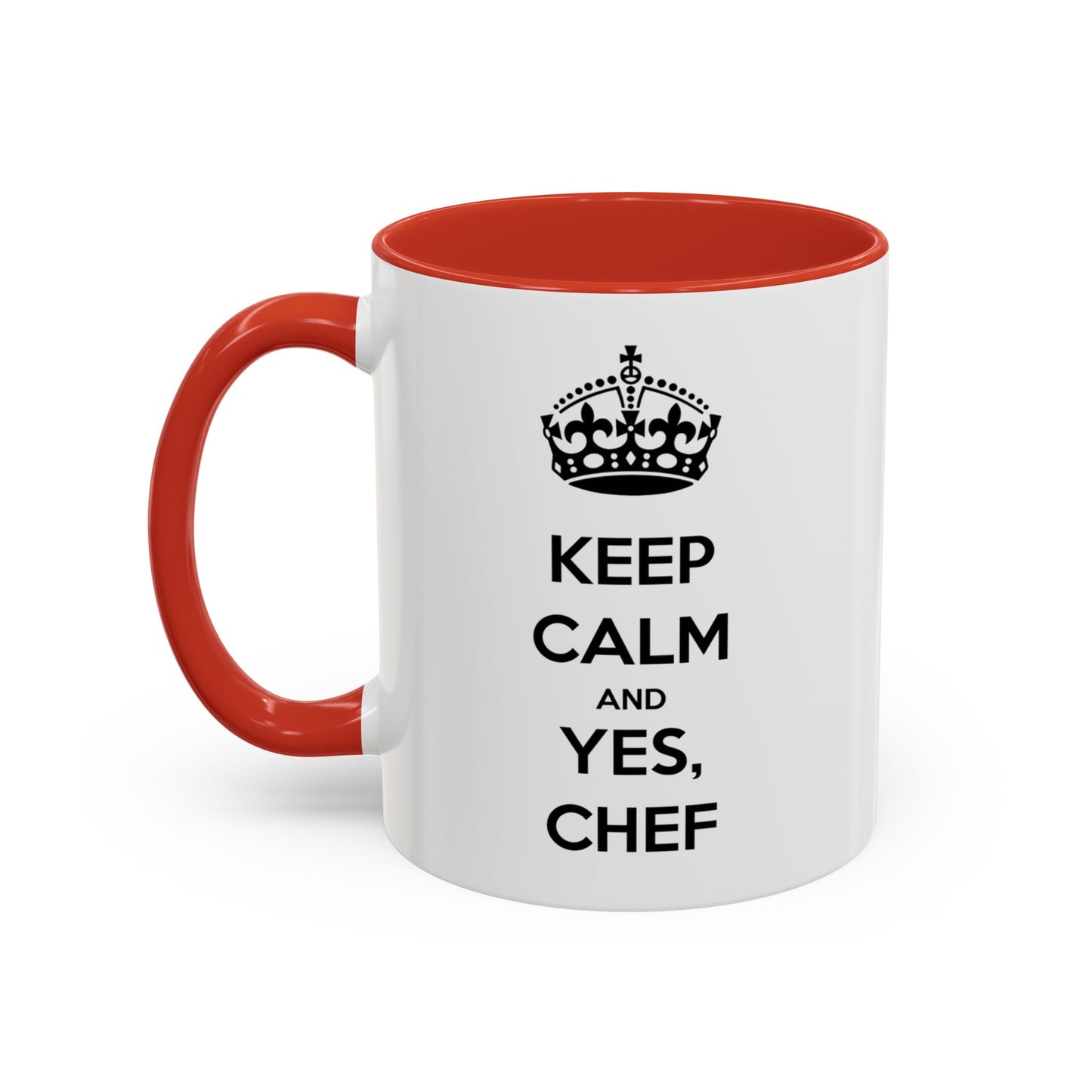 "Keep Calm and Yes, Chef" Two-Tone Mug